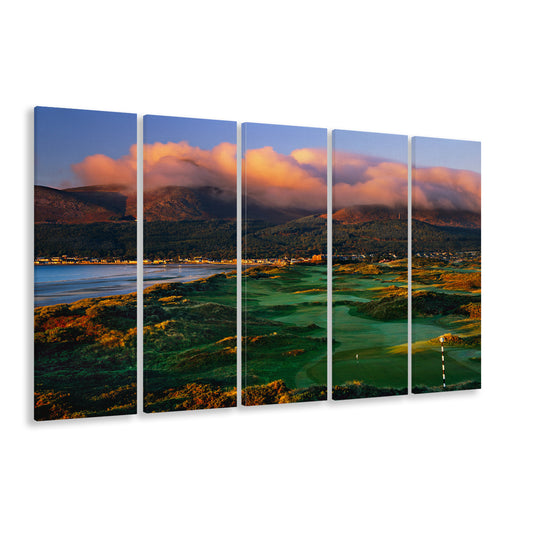Royal County Down Golf Club Hole 03R A Glorious Morning Newcastle, Golf Art Print, Extra Large Canvas Print Wall Art