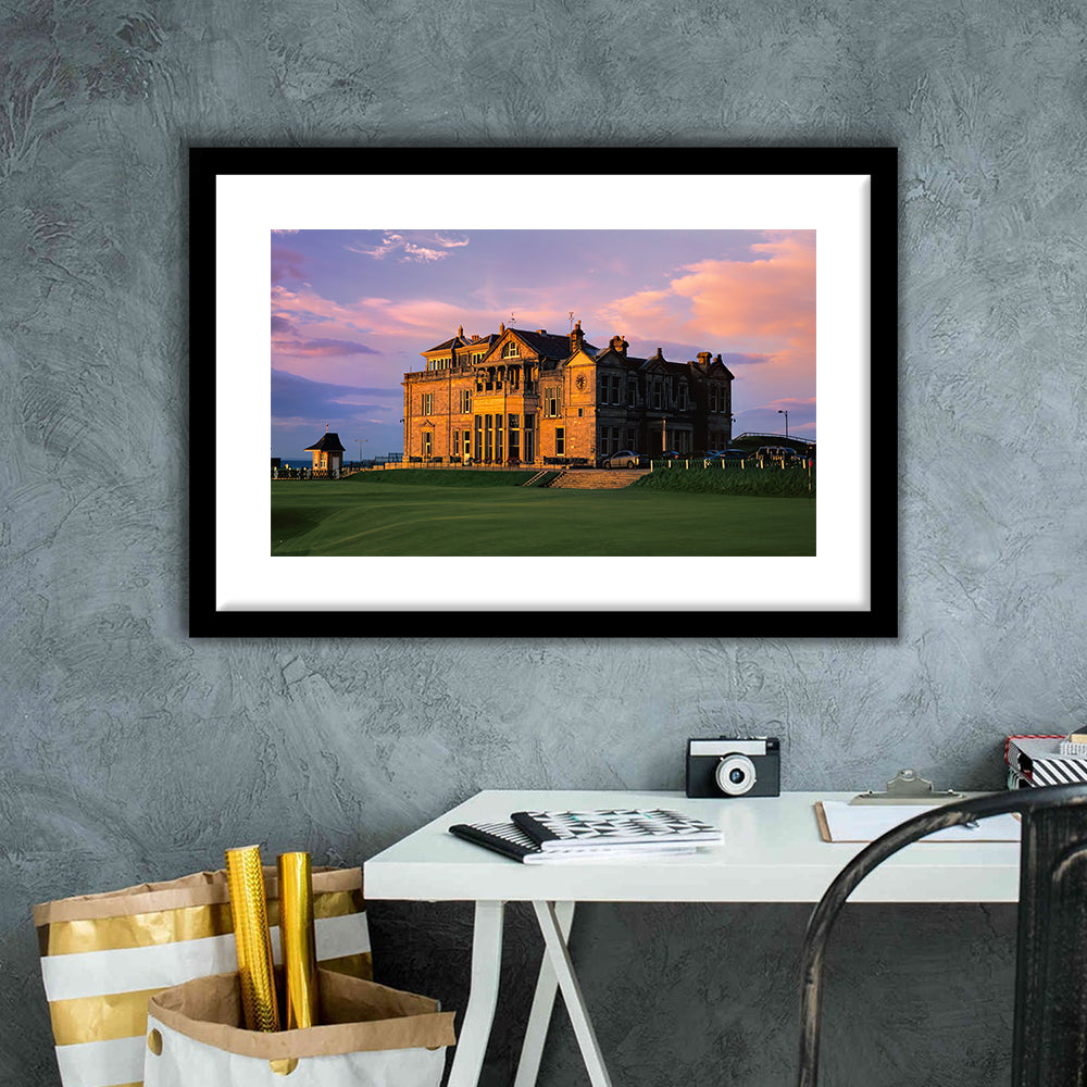 Royal & Ancient Golf, 18Th Green Of The Old Course, St Andrews, Scotland, Goft Art Print, Framed Art Print White Border