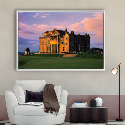 Royal & Ancient Golf, 18Th Green Of The Old Course, St Andrews, Scotland, Framed Canvas Print Wall Art