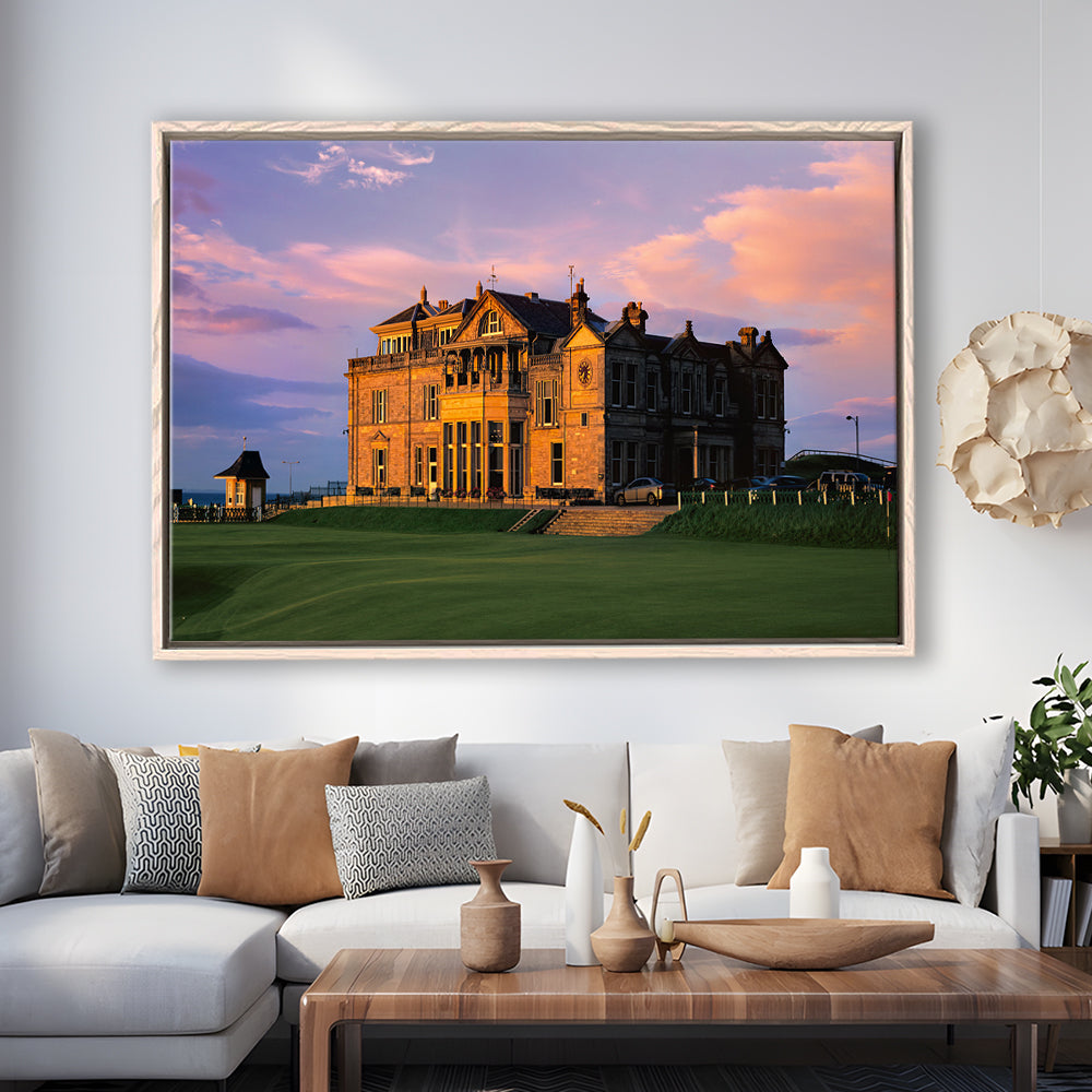 Royal & Ancient Golf, 18Th Green Of The Old Course, St Andrews, Scotland, Framed Canvas Print Wall Art