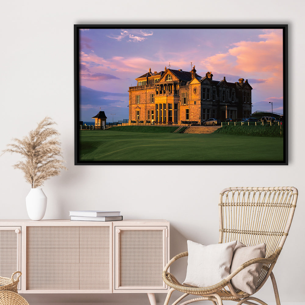 Royal & Ancient Golf, 18Th Green Of The Old Course, St Andrews, Scotland, Framed Canvas Print Wall Art