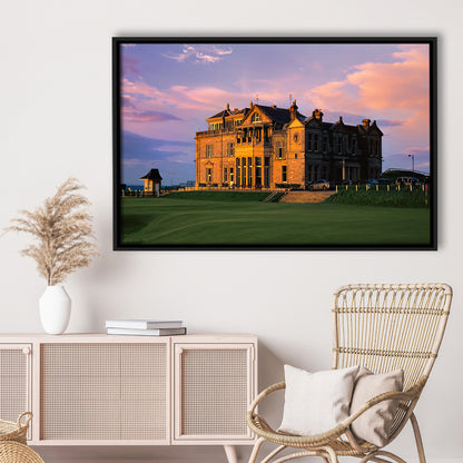 Royal & Ancient Golf, 18Th Green Of The Old Course, St Andrews, Scotland, Framed Canvas Print Wall Art