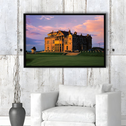 Royal & Ancient Golf, 18Th Green Of The Old Course, St Andrews, Scotland, Framed Canvas Print Wall Art