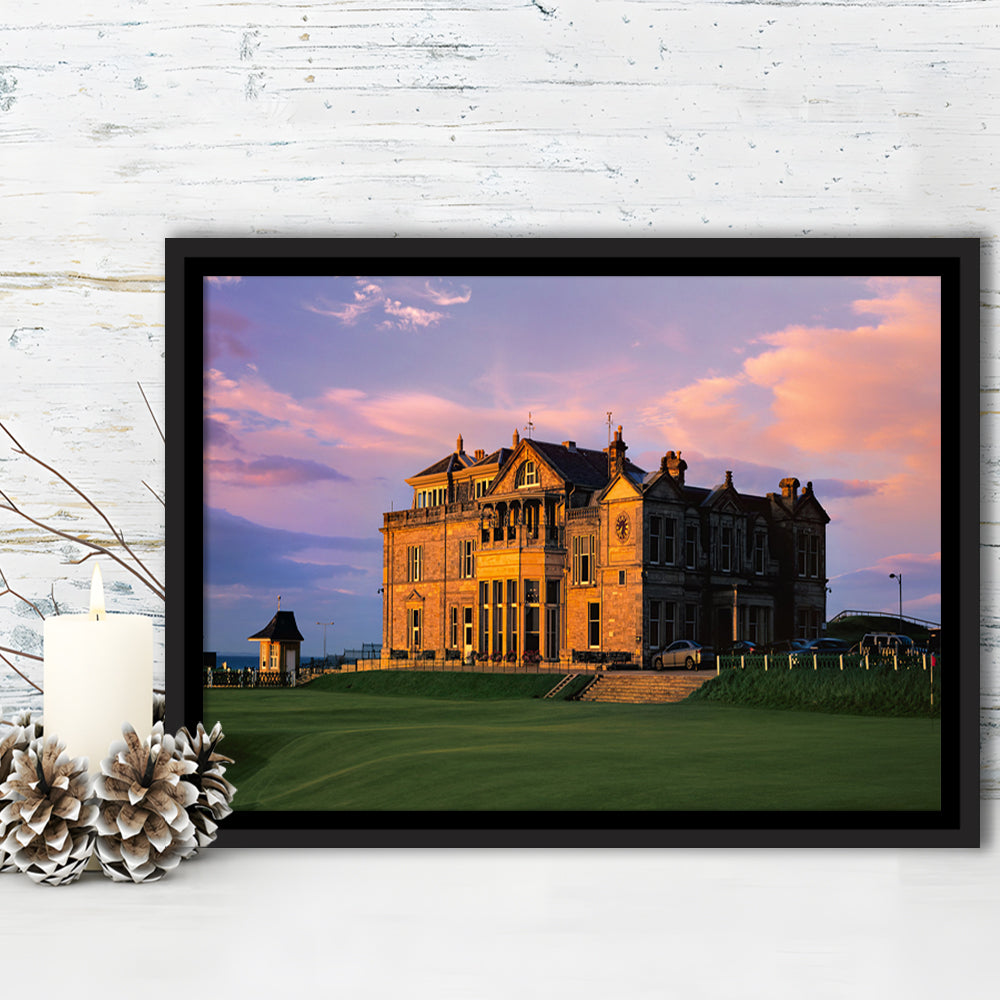 Royal & Ancient Golf, 18Th Green Of The Old Course, St Andrews, Scotland, Framed Canvas Print Wall Art