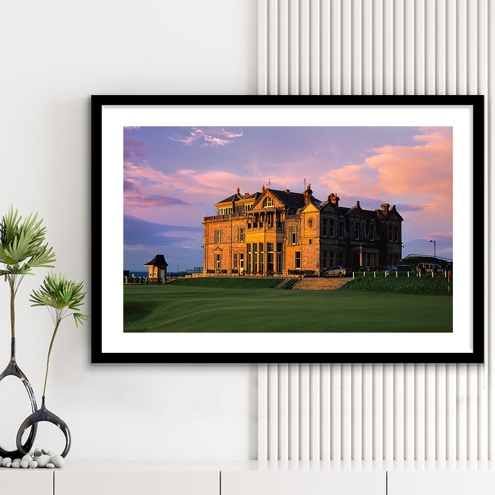 Royal & Ancient Golf, 18Th Green Of The Old Course, St Andrews, Scotland, Goft Art Print, Framed Art Print White Border