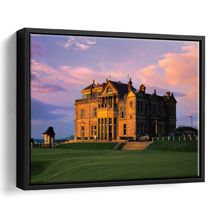Royal & Ancient Golf, 18Th Green Of The Old Course, St Andrews, Scotland, Framed Canvas Print Wall Art