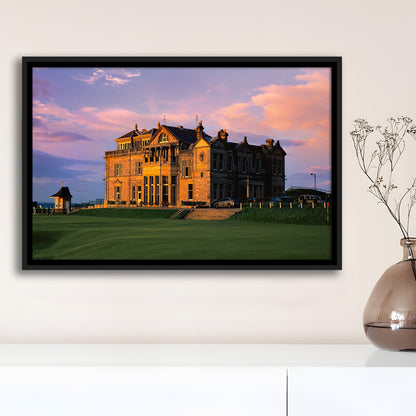 Royal & Ancient Golf, 18Th Green Of The Old Course, St Andrews, Scotland, Framed Canvas Print Wall Art