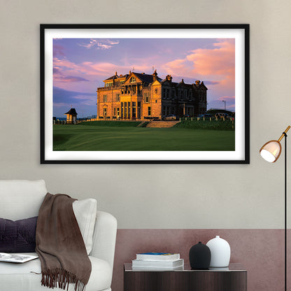 Royal & Ancient Golf, 18Th Green Of The Old Course, St Andrews, Scotland, Goft Art Print, Framed Art Print White Border