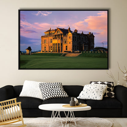 Royal & Ancient Golf, 18Th Green Of The Old Course, St Andrews, Scotland, Framed Canvas Print Wall Art