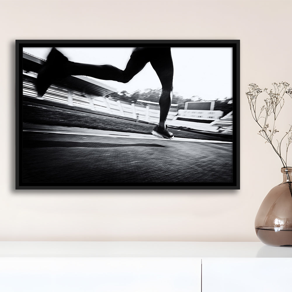 Running Wall Art, Sports Decor Art, Motivational Art, Sports Wall Art, Framed Cavas Print, Floating Frame