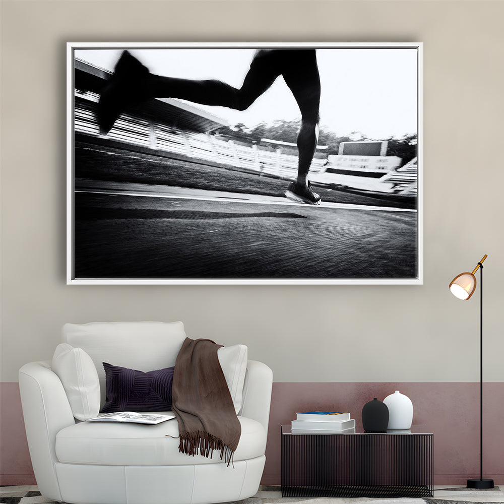 Running Wall Art, Sports Decor Art, Motivational Art, Sports Wall Art, Framed Cavas Print, Floating Frame