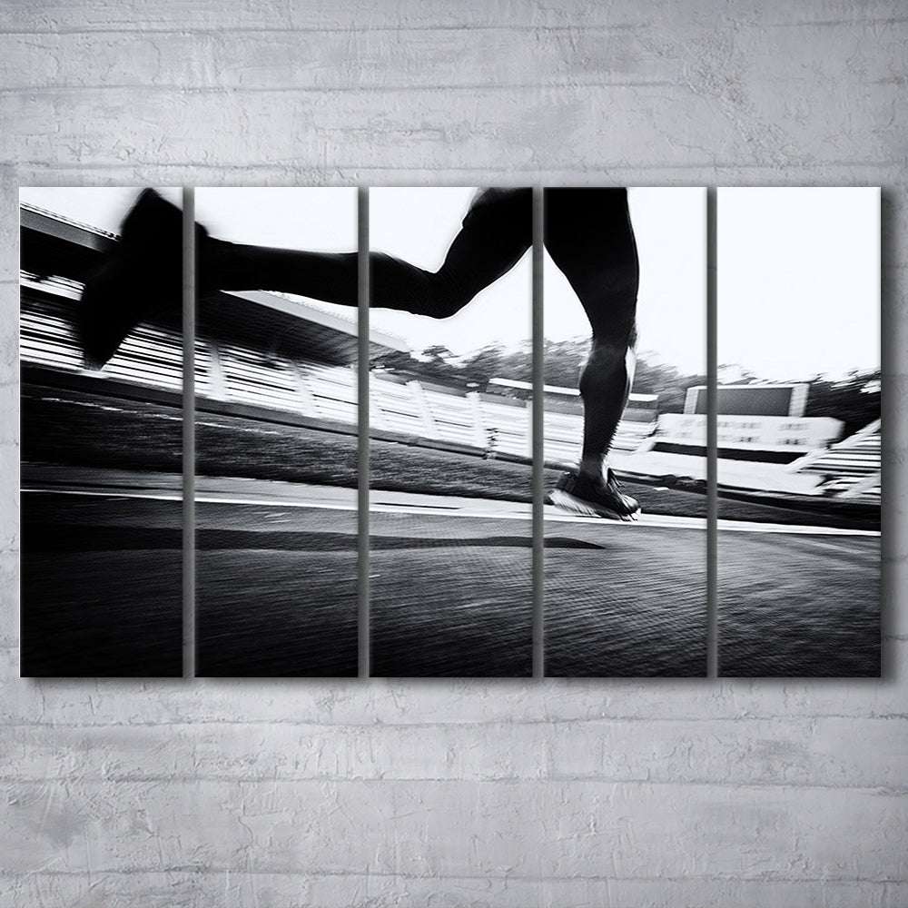 Running Wall Art, Sports Decor Art, Motivational Art, Sports Wall Art, 5 Piece B Extra Large Cavas Print Wall Art Decor