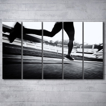 Running Wall Art, Sports Decor Art, Motivational Art, Sports Wall Art, 5 Piece B Extra Large Cavas Print Wall Art Decor