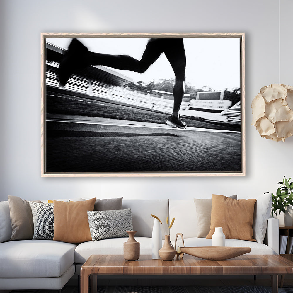 Running Wall Art, Sports Decor Art, Motivational Art, Sports Wall Art, Framed Cavas Print, Floating Frame