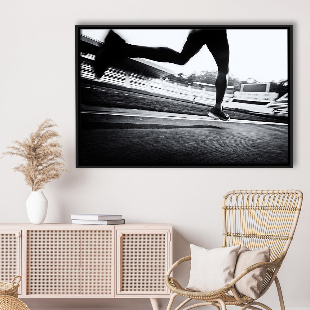 Running Wall Art, Sports Decor Art, Motivational Art, Sports Wall Art, Framed Cavas Print, Floating Frame