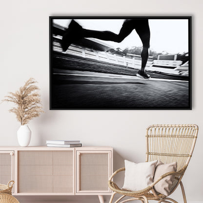 Running Wall Art, Sports Decor Art, Motivational Art, Sports Wall Art, Framed Cavas Print, Floating Frame