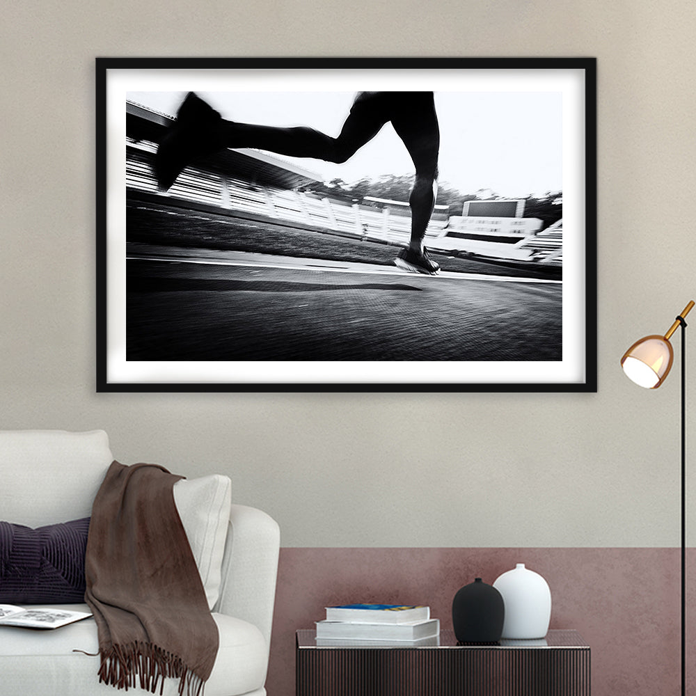 Running Wall Art, Sports Decor Art, Motivational Art, Sports Wall Art Extra Large, Framed Art Print White Border
