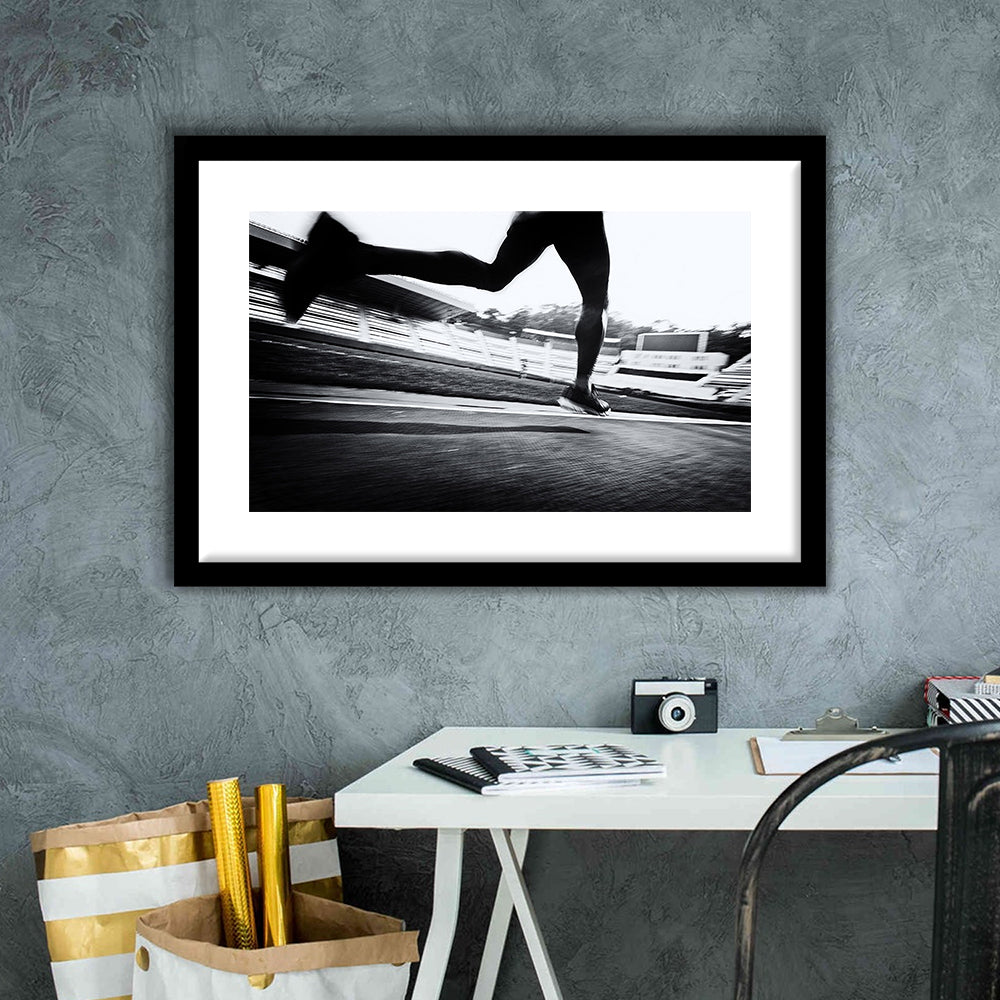 Running Wall Art, Sports Decor Art, Motivational Art, Sports Wall Art Extra Large, Framed Art Print White Border