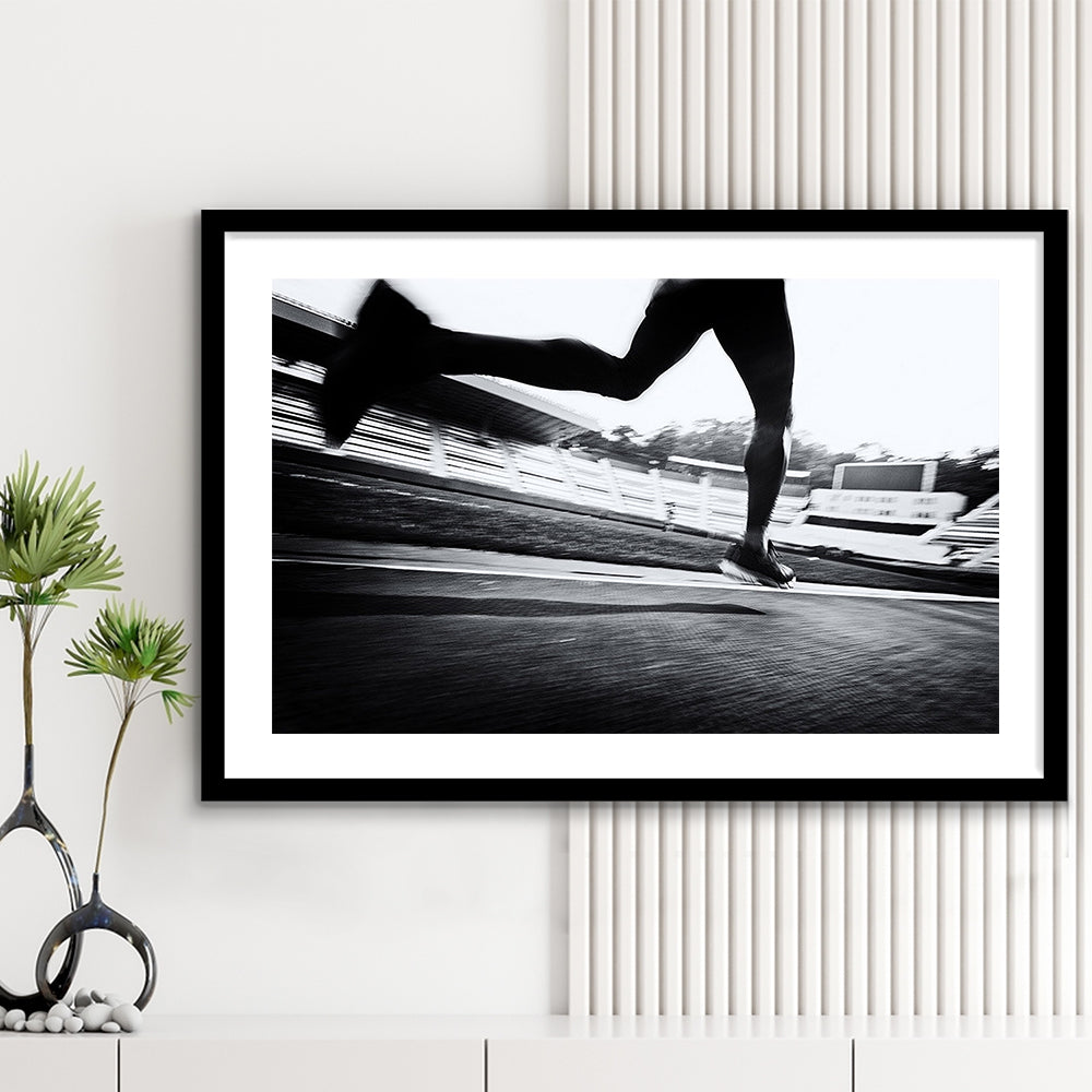 Running Wall Art, Sports Decor Art, Motivational Art, Sports Wall Art Extra Large, Framed Art Print White Border