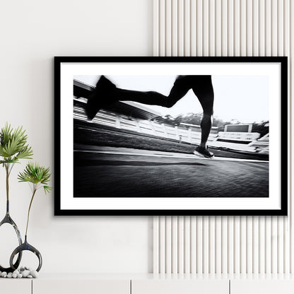 Running Wall Art, Sports Decor Art, Motivational Art, Sports Wall Art Extra Large, Framed Art Print White Border