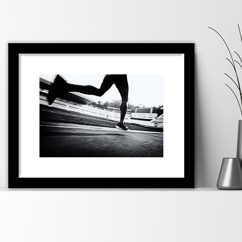 Running Wall Art, Sports Decor Art, Motivational Art, Sports Wall Art Extra Large, Framed Art Print White Border