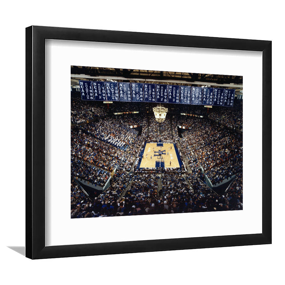 Rupp Arena, Stadium Canvas, Sport Art, Gift for him, White Border Framed Art Print Wall Decor