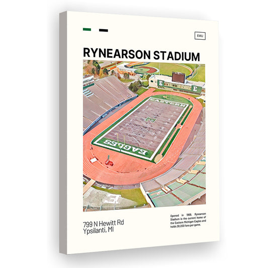 Rynearson Stadium Print, Eastern Michigan Eagles Stadium Canvas Art, Fan Gifts, Sport Art, Canvas Print Wall Art