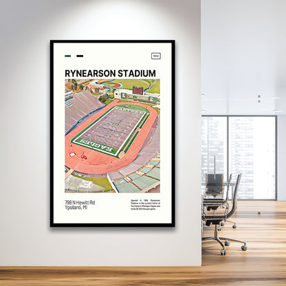 Rynearson Stadium Print, Eastern Michigan Eagles Stadium Art, Gifts for him, Sport Art, Framed Art Print Wall Decor