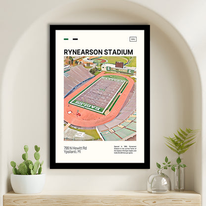 Rynearson Stadium Print, Eastern Michigan Eagles Stadium Art, Gifts for him, Sport Art, Framed Art Print Wall Decor