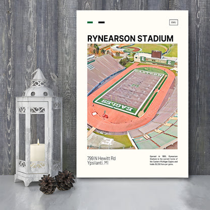 Rynearson Stadium Print, Eastern Michigan Eagles Stadium Canvas Art, Fan Gifts, Sport Art, Canvas Print Wall Art