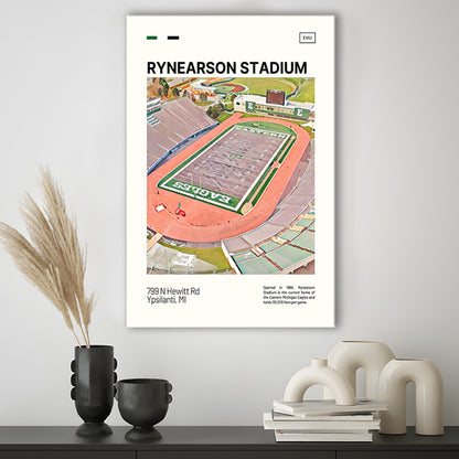 Rynearson Stadium Print, Eastern Michigan Eagles Stadium Canvas Art, Fan Gifts, Sport Art, Canvas Print Wall Art