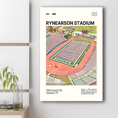 Rynearson Stadium Print, Eastern Michigan Eagles Stadium Canvas Art, Fan Gifts, Sport Art, Canvas Print Wall Art