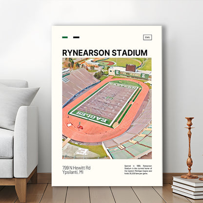 Rynearson Stadium Print, Eastern Michigan Eagles Stadium Canvas Art, Fan Gifts, Sport Art, Canvas Print Wall Art