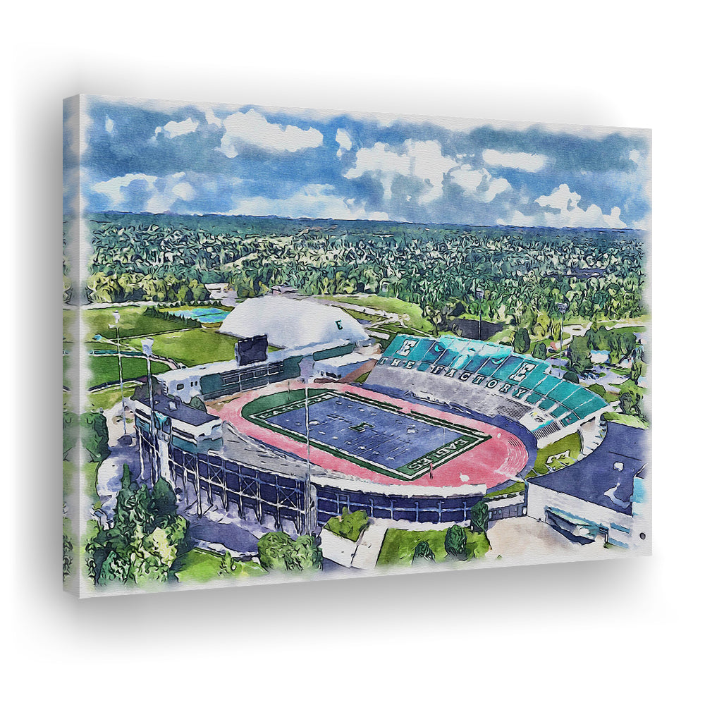 Rynearson Painting Stadium Watercolor, Ypsilanti Michigan Watercolor, Sport Art, Gifts for him, Canvas Print Wall Art