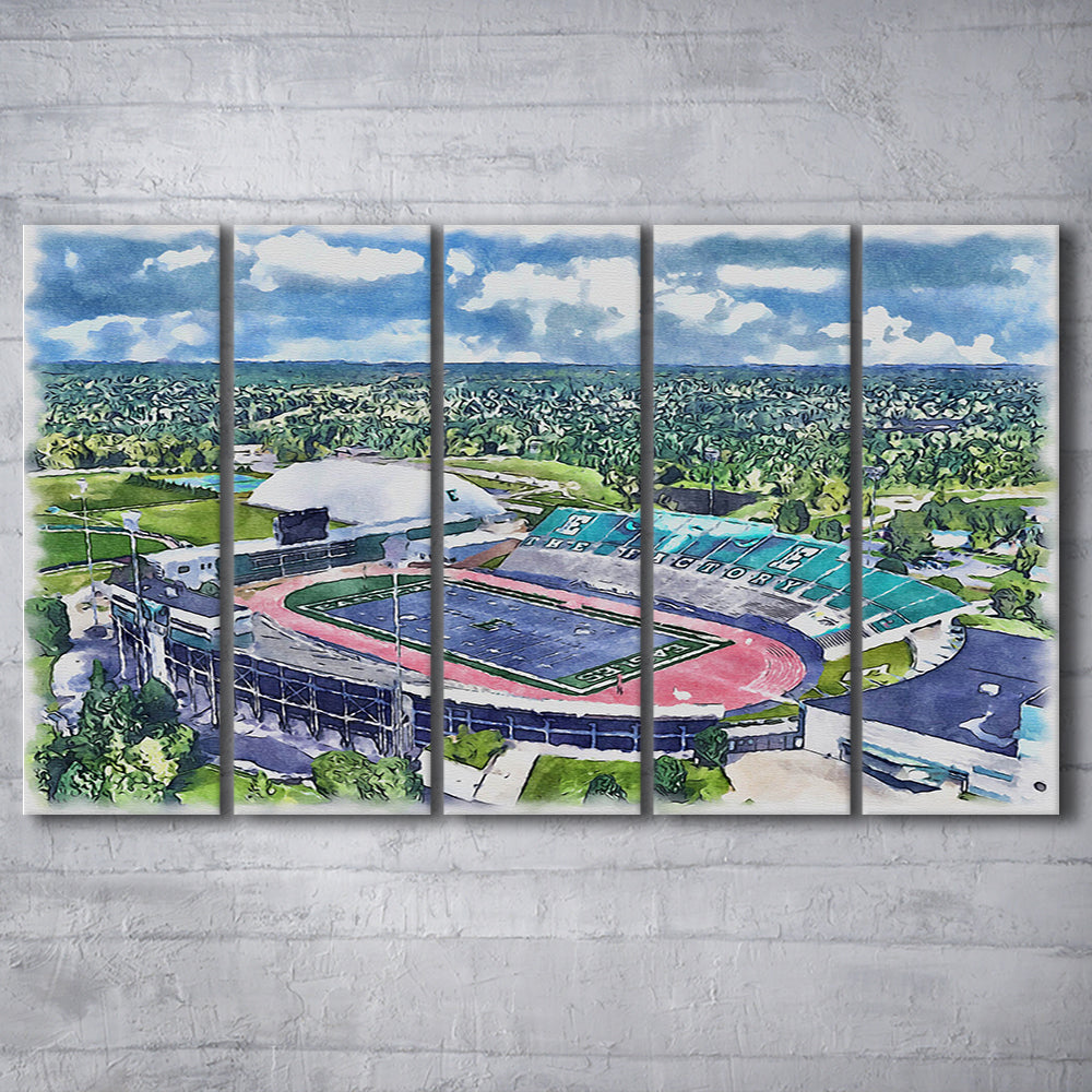Rynearson Painting Stadium Watercolor, Ypsilanti Michigan Watercolor, Sport Art, Extra Large Canvas Print Wall Art