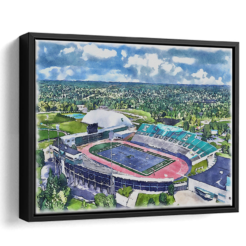 Rynearson Painting Stadium Watercolor, Ypsilanti Michigan Watercolor, Sport Gift Art, Framed Canvas Print Wall Art