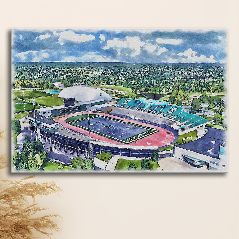Rynearson Painting Stadium Watercolor, Ypsilanti Michigan Watercolor, Sport Art, Gifts for him, Canvas Print Wall Art