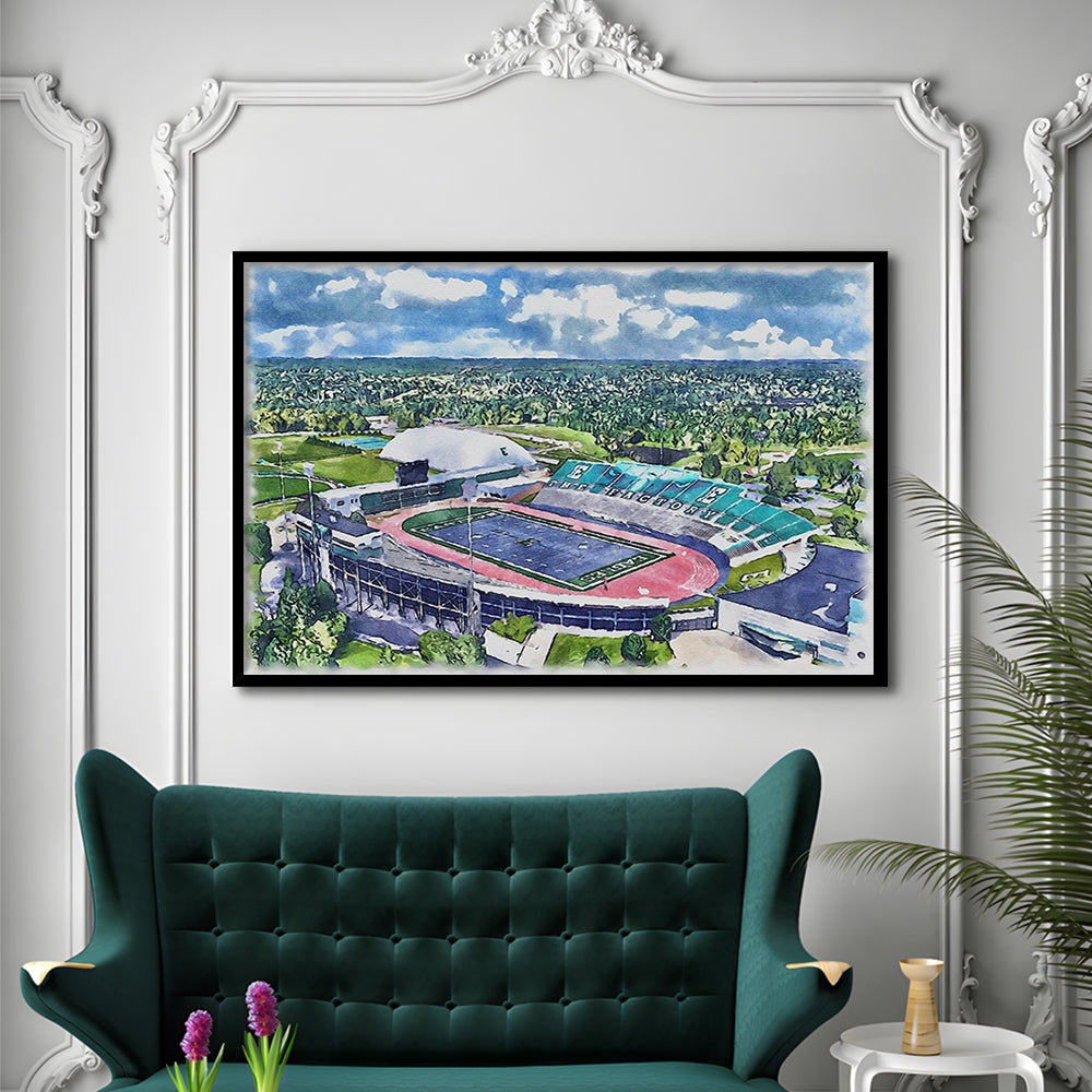 Rynearson Painting Stadium Watercolor, Ypsilanti Michigan Watercolor, Sport Gift Art, Framed Art Print Wall Decor