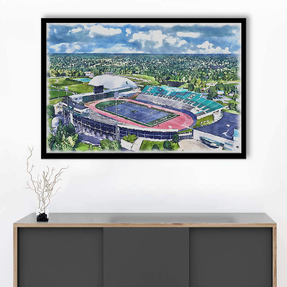 Rynearson Painting Stadium Watercolor, Ypsilanti Michigan Watercolor, Sport Gift Art, Framed Art Print Wall Decor