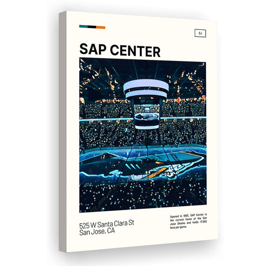 SAP Center Print, San Jose Sharks Stadium Canvas Art, Fan Gifts, Sport Art, Canvas Print Wall Art