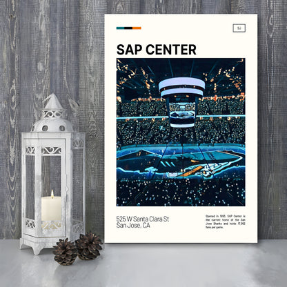 SAP Center Print, San Jose Sharks Stadium Canvas Art, Fan Gifts, Sport Art, Canvas Print Wall Art