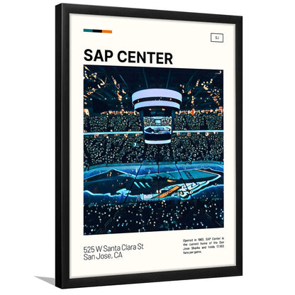 SAP Center Print, San Jose Sharks Stadium Art, Gifts for him, Sport Art, Framed Art Print Wall Decor