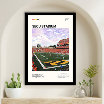 SECU Stadium Print, Maryland Terrapins Stadium Art, Gifts for him, Sport Art, Framed Art Print Wall Decor