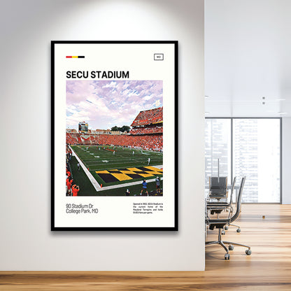 SECU Stadium Print, Maryland Terrapins Stadium Art, Gifts for him, Sport Art, Framed Art Print Wall Decor