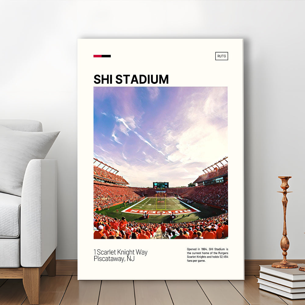 SHI Stadium Print, Rutgers Scarlet Knights Stadium Canvas Art, Fan Gifts, Sport Art, Canvas Print Wall Art