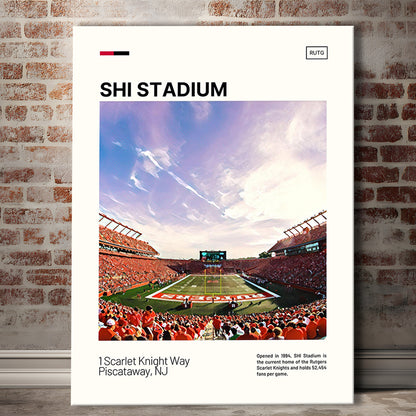 SHI Stadium Print, Rutgers Scarlet Knights Stadium Canvas Art, Fan Gifts, Sport Art, Canvas Print Wall Art