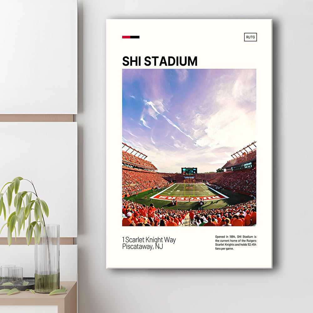 SHI Stadium Print, Rutgers Scarlet Knights Stadium Canvas Art, Fan Gifts, Sport Art, Canvas Print Wall Art