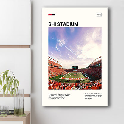 SHI Stadium Print, Rutgers Scarlet Knights Stadium Canvas Art, Fan Gifts, Sport Art, Canvas Print Wall Art