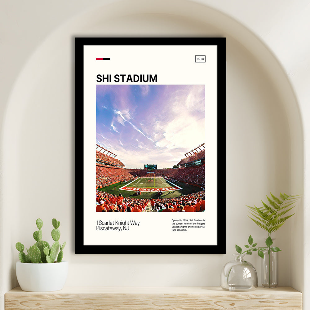 SHI Stadium Print, Rutgers Scarlet Knights Stadium Art, Gifts for him, Sport Art, Framed Art Print Wall Decor