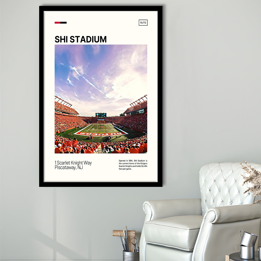 SHI Stadium Print, Rutgers Scarlet Knights Stadium Art, Gifts for him, Sport Art, Framed Art Print Wall Decor
